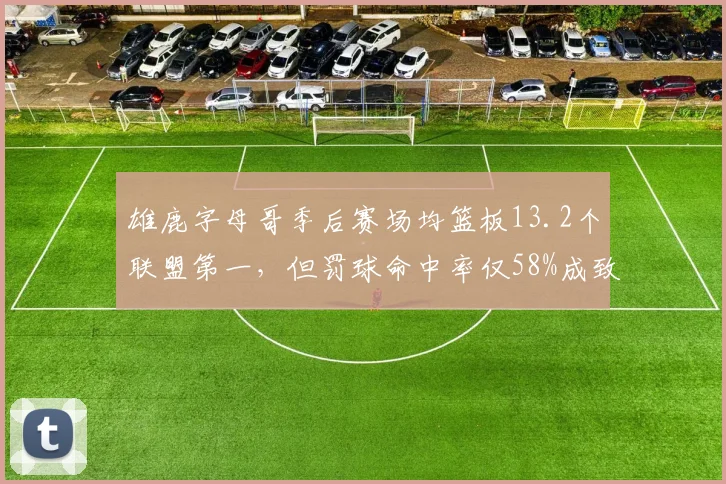 雄鹿字母哥季后赛场均篮板13.2个联盟第一,但罚球命中率仅58%成致命短板